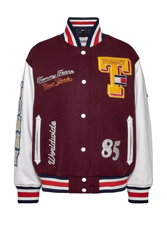 Flash Deals – Act Quickly!Tommy Jeans Letterman Jacket, Deep Rouge