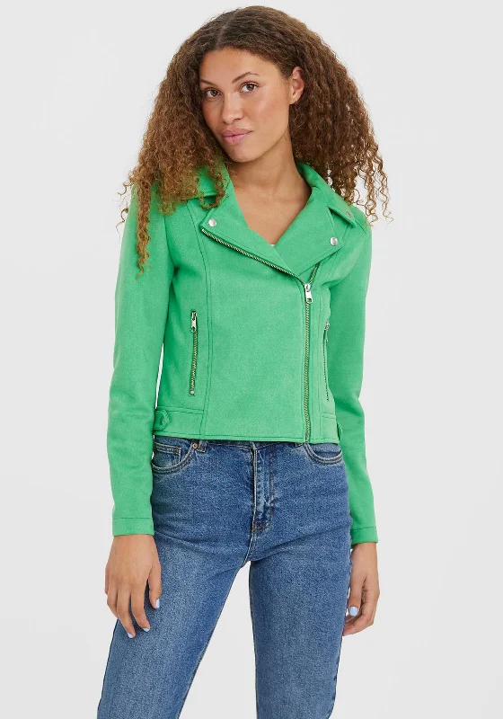 Today Only – Don’t Miss It!Vero Moda Jose Faux Suede Biker Jacket, Bright Green