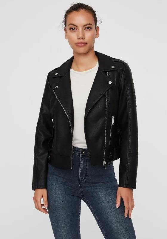 Special Offer – Act Fast!Vero Moda Kerri Faux Leather Biker Jacket, Black
