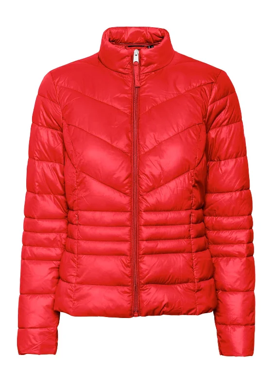 Limited Time Offer!Vero Moda Short Quilted Zip Jacket, Goji Berry