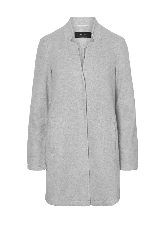 Huge Price Cuts Await!Vero Moda Brushed Katrine Knit Jacket, Light Grey Melange