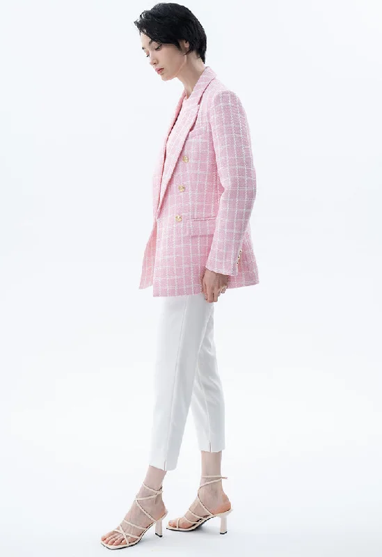 Your Shopping Spree Starts Here!Notched Tweed Long Sleeve Blazer