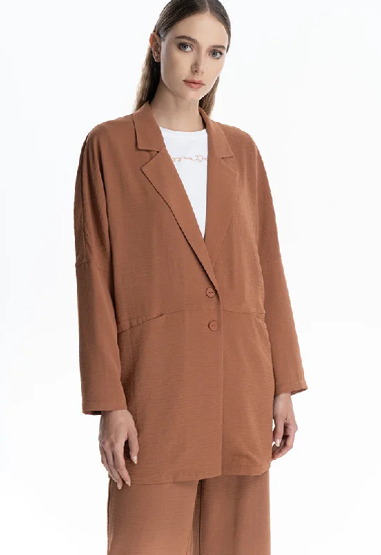 Buy More, Save More!Solid Double Breasted Tiered Blazer - Work Style