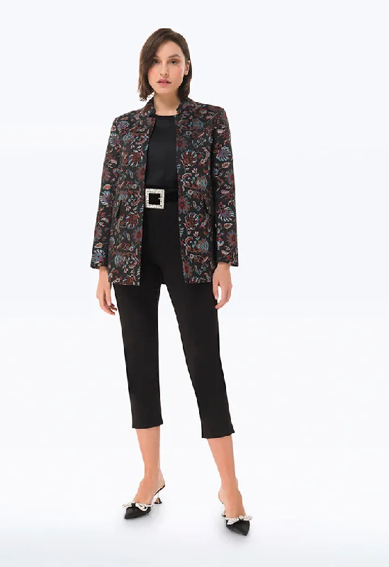 Hottest Discounts of the Year!Allover Floral Lurex Jacquard Blazer