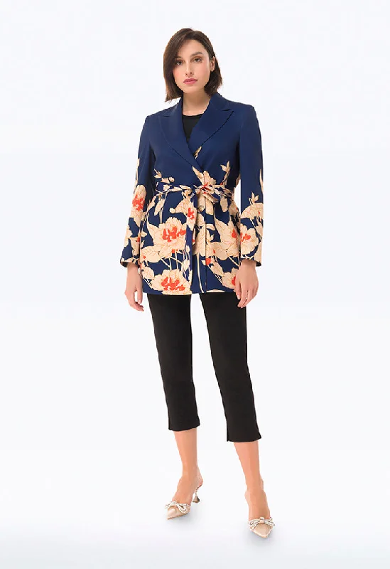 Amazing Prices You Can’t Resist!Printed Long Double Breasted Blazer