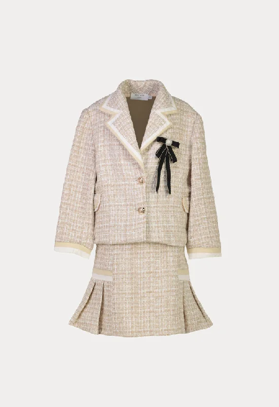 Hurry! While Supplies Last!Tweed Lurex Double Breasted Blazer And Skirt Sets