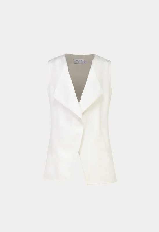 Exclusive Deals Just for You!Solid Draped Long Sleeveless Blazer