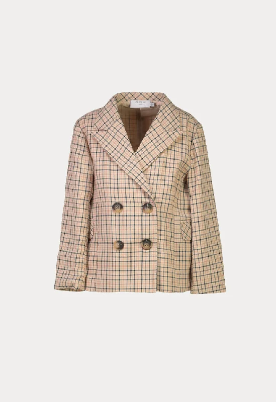 Shop Now and Save!Girls Double Breasted Plaid Blazer