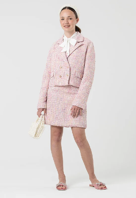 New Discounts Just Dropped!Barroque Tweed Sleeved Blazer And Skirt Set
