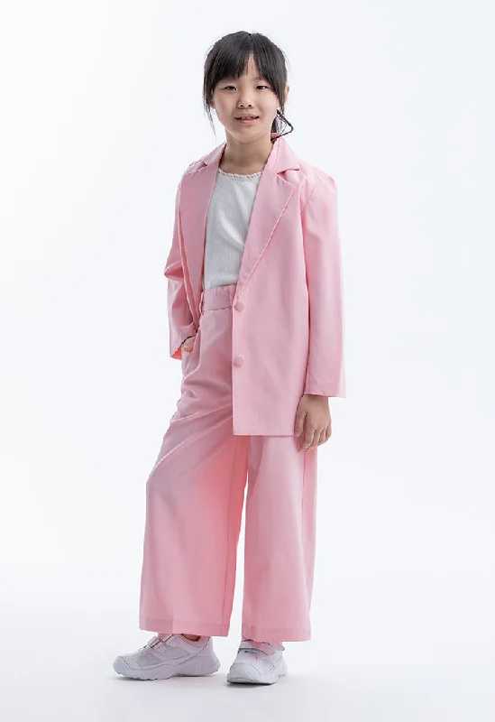 Shop Early, Save Big!Solid Notch Lapel Blazer And Wide Leg Trousers Set