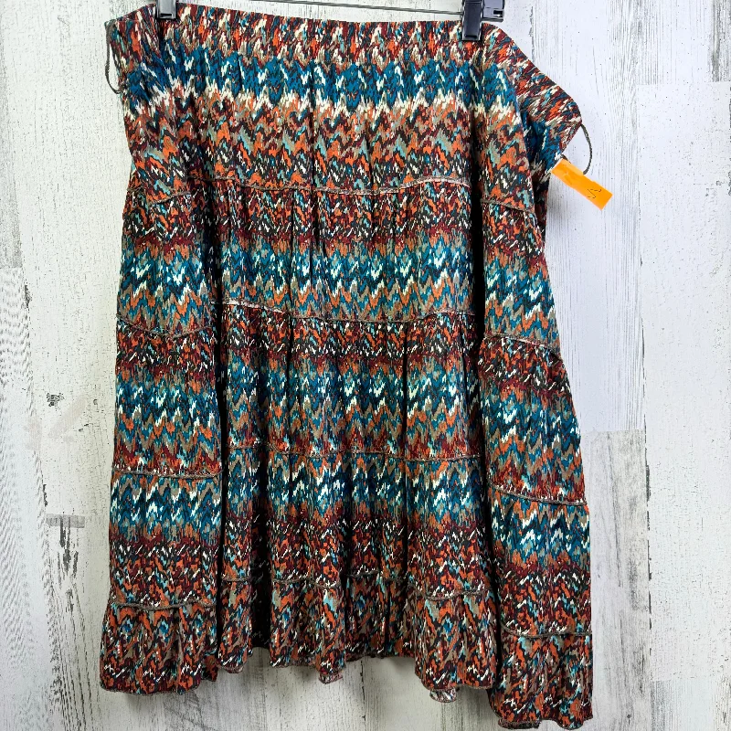 Save Like Never Before!Blue & Orange Skirt Mini & Short Roz And Ali, Size 22