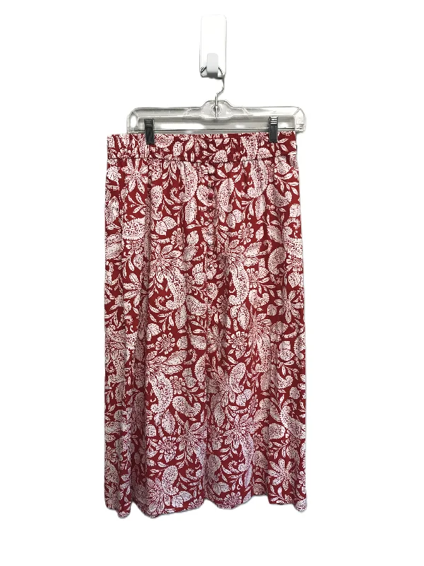 Limited-Time Price Drop!Red & White Skirt Midi By Loft, Size: S