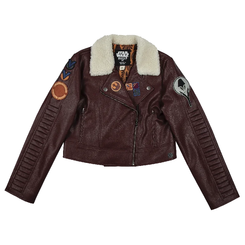 Your Shopping Wish, Our Discount Command!Rebel Faux Leather Cropped Moto Jacket