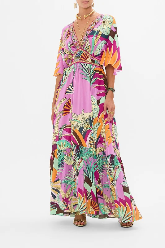 Get It Before It’s Gone!WAISTED DRESS WITH HEM RUFFLE GIZA GODDESS
