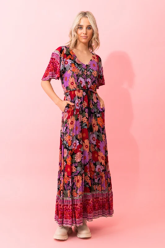 Your Discount is Waiting!Briar Maxi Dress Viscose Black Boho