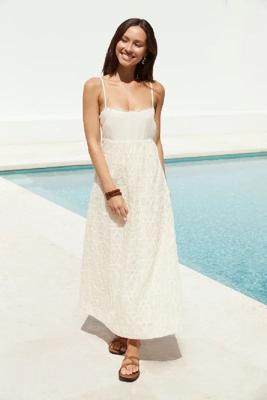 One Day Only – Huge Savings!Caramel Skies Maxi Dress Cream