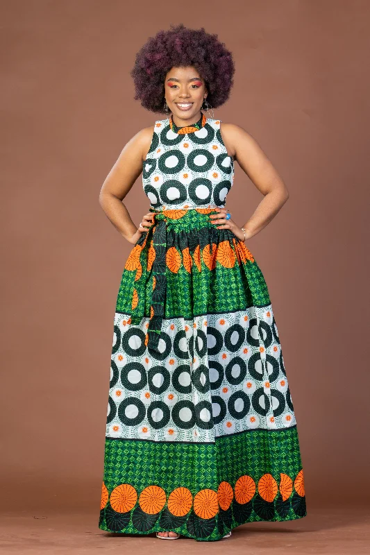 Sale Alert – Get Ready to Shop!Cecilia Ankara Maxi Dress | Green and White African Print