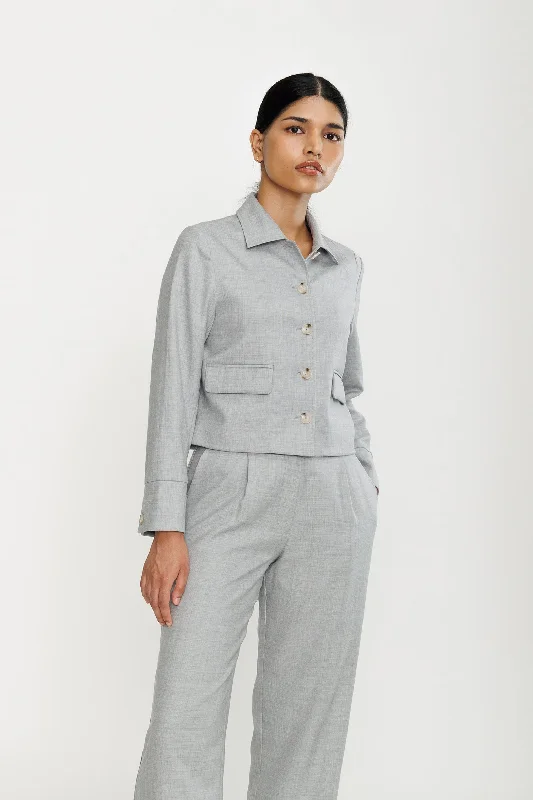 Your Wallet Will Thank You!Cropped Wool Jacket - Grey Heather