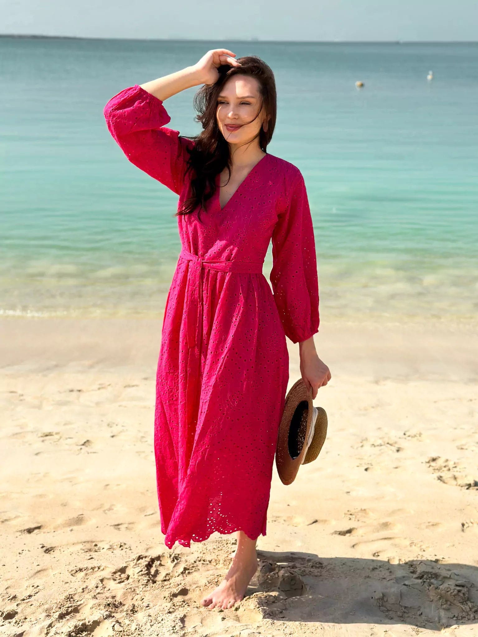 The Best Sale of the Year!Destiny Cutwork Embroidered Dress - Pink