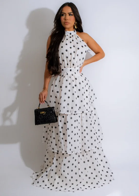 Shop Today, Save Tomorrow!Dot Perfection Maxi Dress White