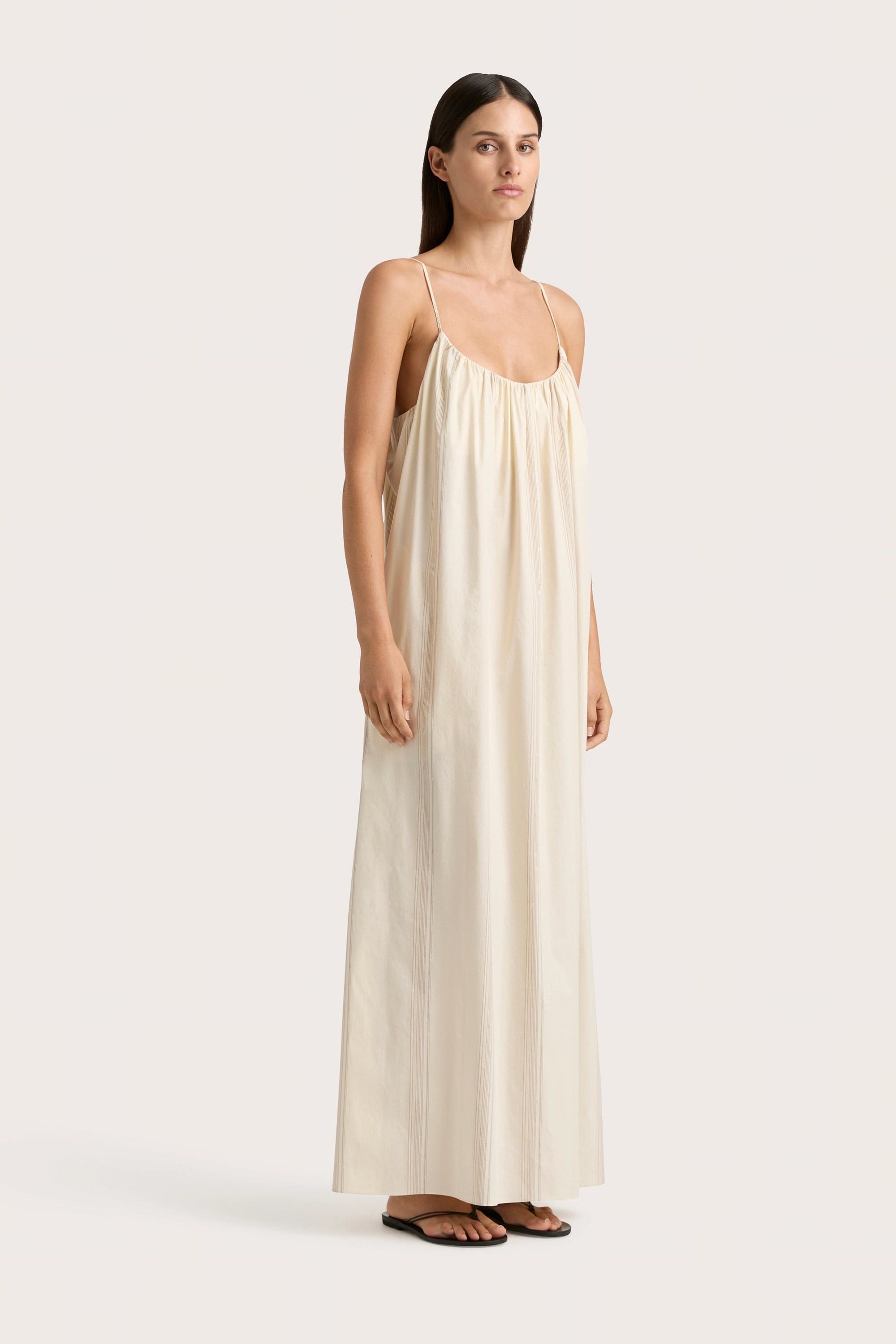 Bigger Savings, Better Shopping!En Vau Maxi Dress Foam Taupe Stripe