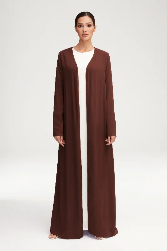 Hot Deals You Can’t Resist!Essential Woven Open Abaya - Espresso