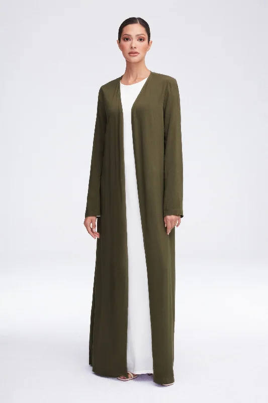 The Best Offers Are Here!Essential Woven Open Abaya - Olive