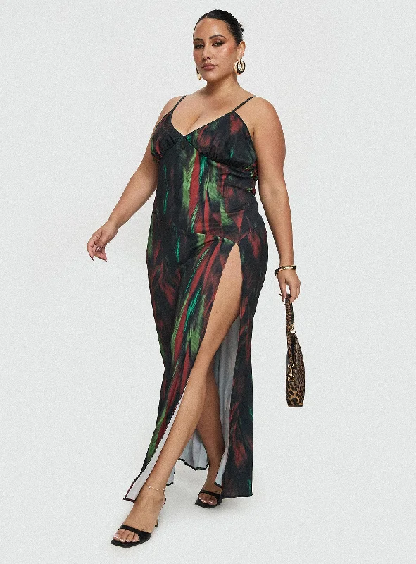 Flash Sale – Act Fast!Feather Maxi Dress Multi Curve