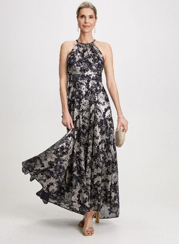 Save Like Never Before!Foil Floral Dress