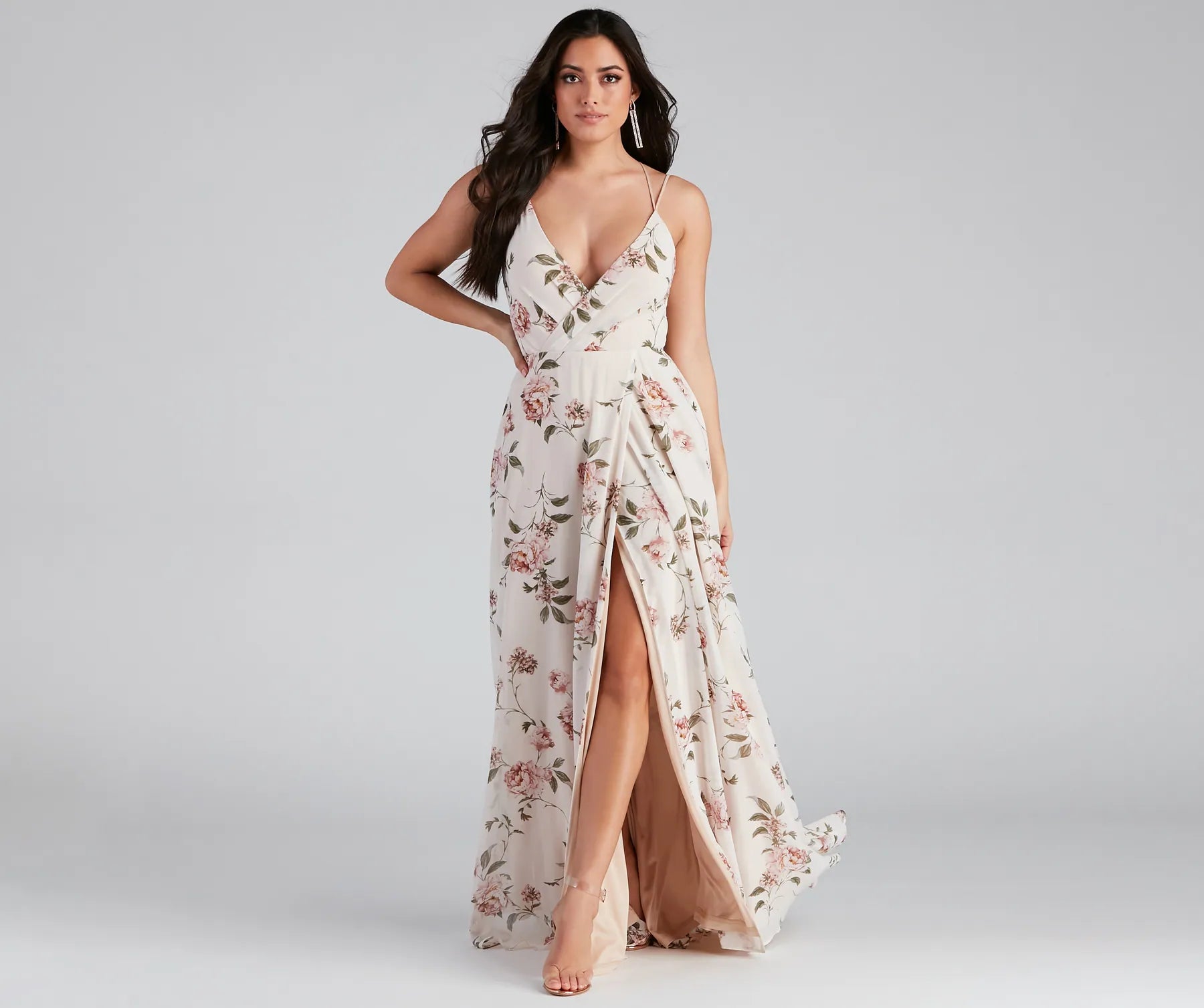 Save More Than Ever!Geneviève Floral Chiffon Wrap Dress