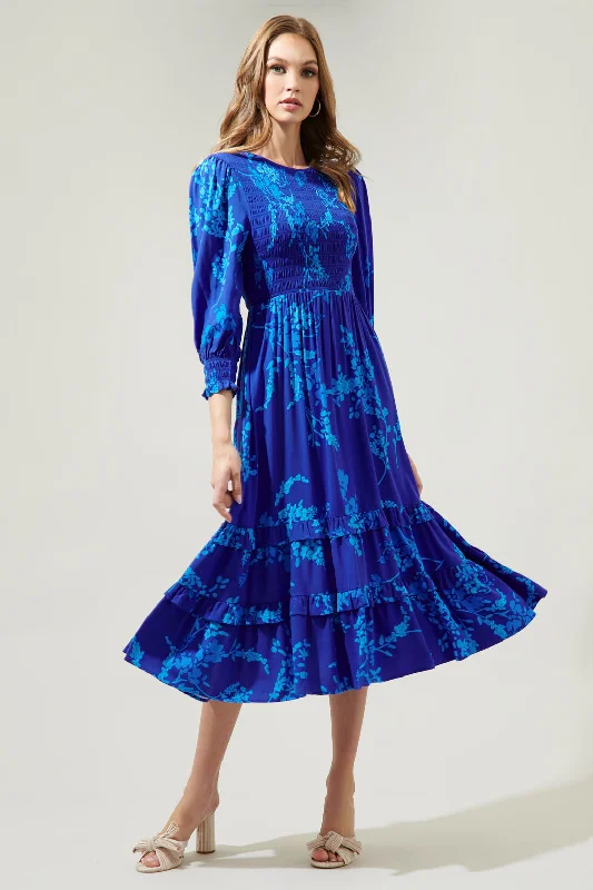 Exclusive Savings This Week!Gentian Floral Ludlow Smocked Maxi Dress
