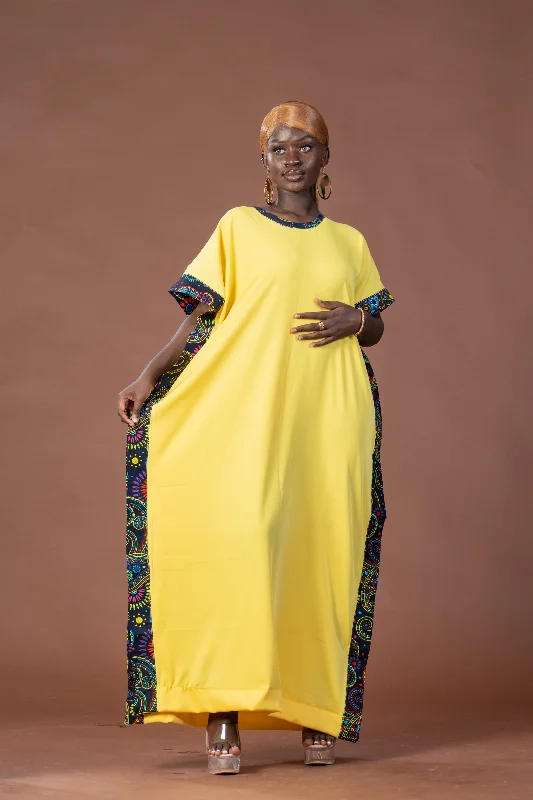 Flash Deals – Act Quickly!Gift Maxi Dress | Yellow and African Ankara Print