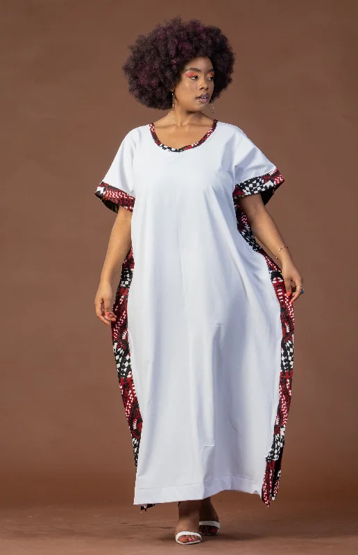 Don’t Wait – Deals Won’t Last!Gina Maxi Dress | White and African Ankara Print