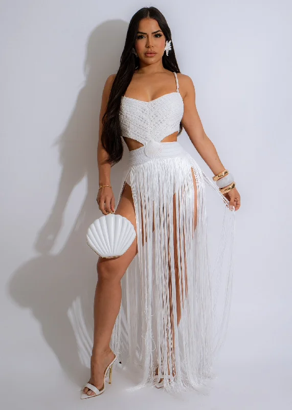 Shop Early, Save Big!Iconic Girl Fringes Maxi Dress White