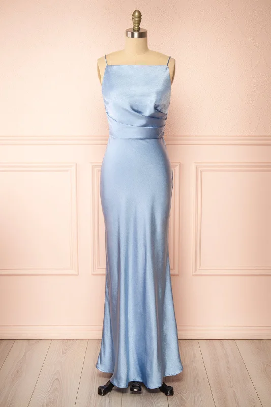 Your Dream Deal is Here!Jazti Blue | Satin Maxi Dress