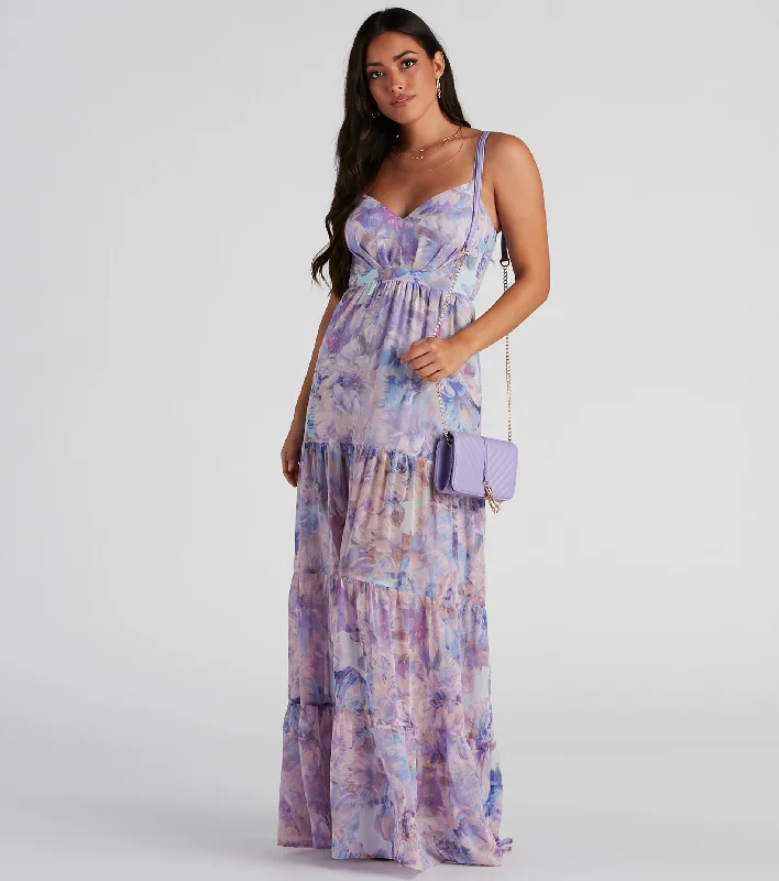 Grab Yours Before It’s Too Late!Kris Formal Floral Chiffon Dress
