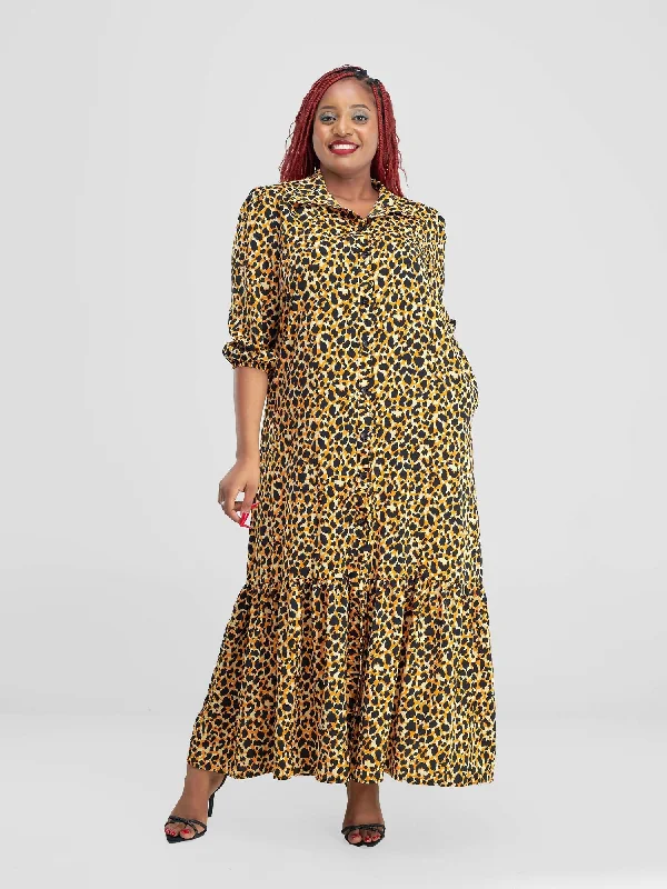 Don’t Wait – Deals Won’t Last!Lizola Dana Sleeved Maxi Dress - Yellow / Black