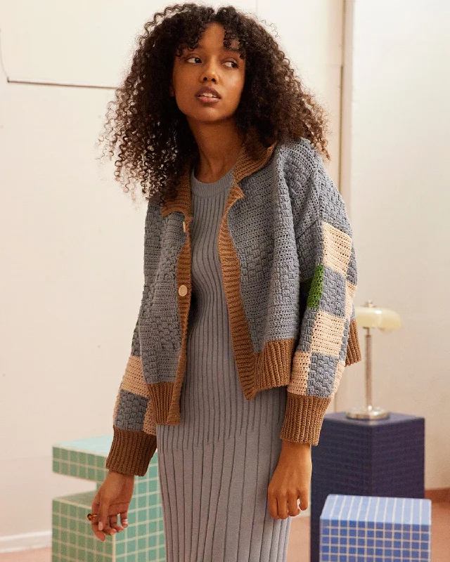 Massive Price Cuts!Prietema: Fantasy Blue Crochet Cotton Jacket