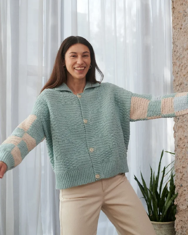 Upgrade for Less!Prietema: Fantasy Sea Foam Crochet Cotton Jacket
