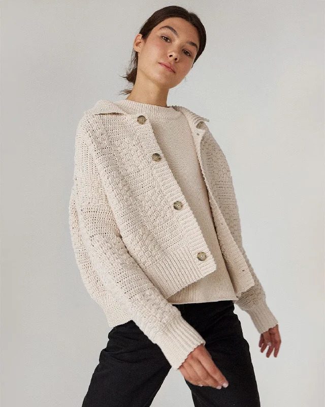 Score Big Savings Today!Prietema: Oat Milk Crochet Cotton Jacket