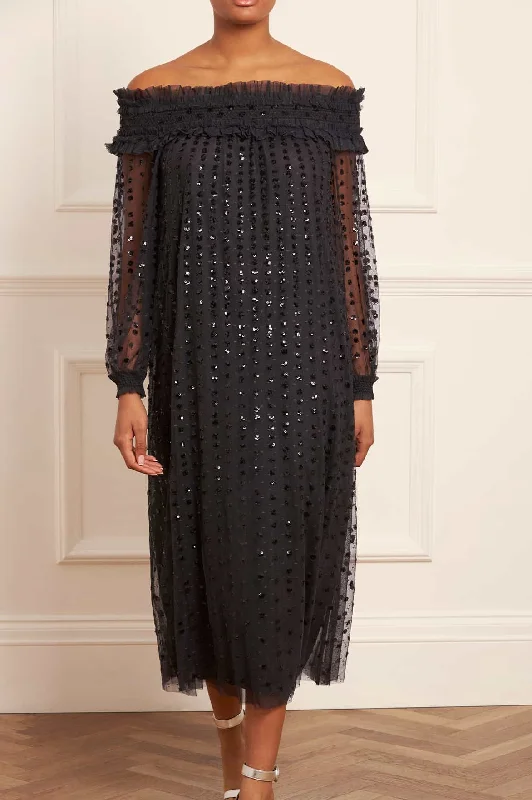 Shop Today, Save Tomorrow!Raindrop Smocked Off-Shoulder Ballerina Dress