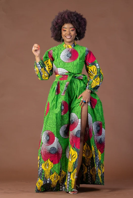 The Sale You’ve Been Waiting For!Rose Ankara Maxi Dress | Green and Red African Print
