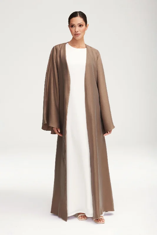Unlock Huge Savings Now!Seema Flare Sleeve Open Abaya - Taupe