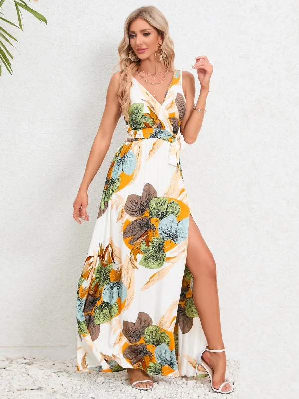 Buy One, Get One Free!Elegant tie wrap dress with slit