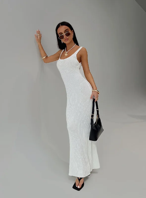 Save Like Never Before!Spirited Maxi Dress White