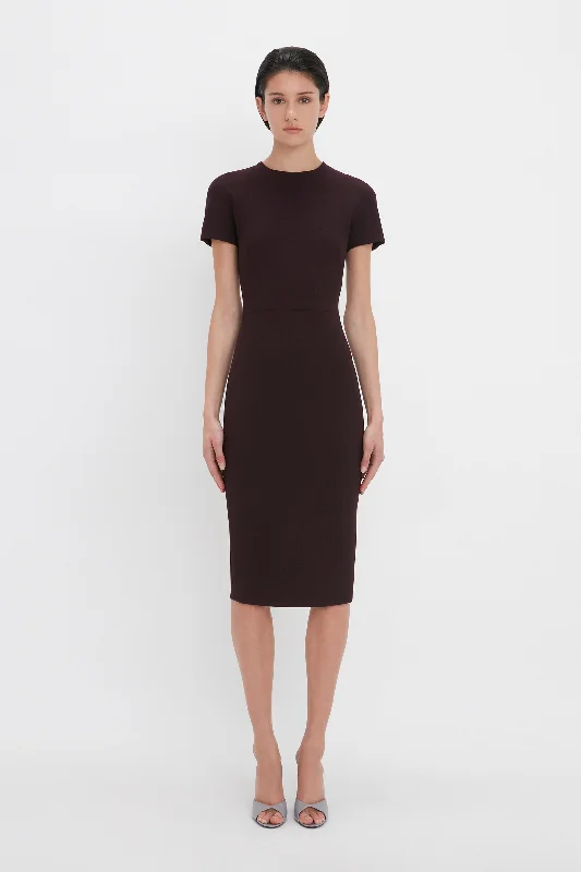 Biggest Sale of the Season!Fitted T-Shirt Dress In Deep Mahogany