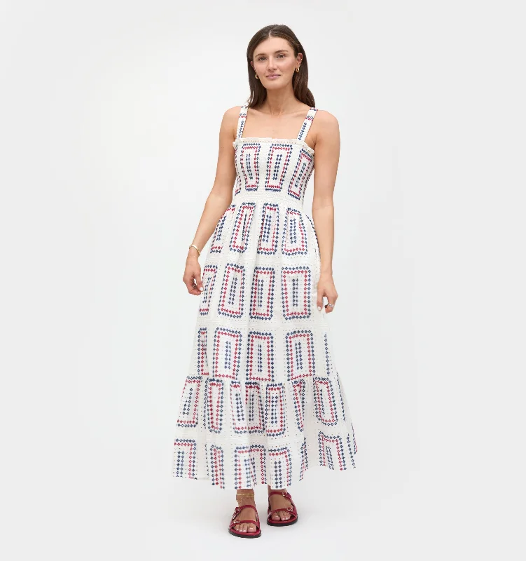 Price Drop Alert!The Anjuli Nap Dress - Geo Eyelet