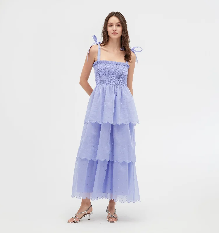 Huge Price Cuts Await!The Elise Nap Dress - Hyacinth Organza Dot