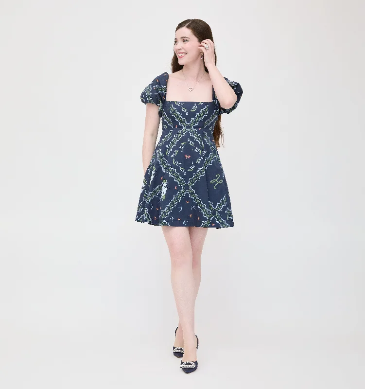 Price Drops You’ll Love!The Matilda Mini Dress - Navy Floral Patchwork