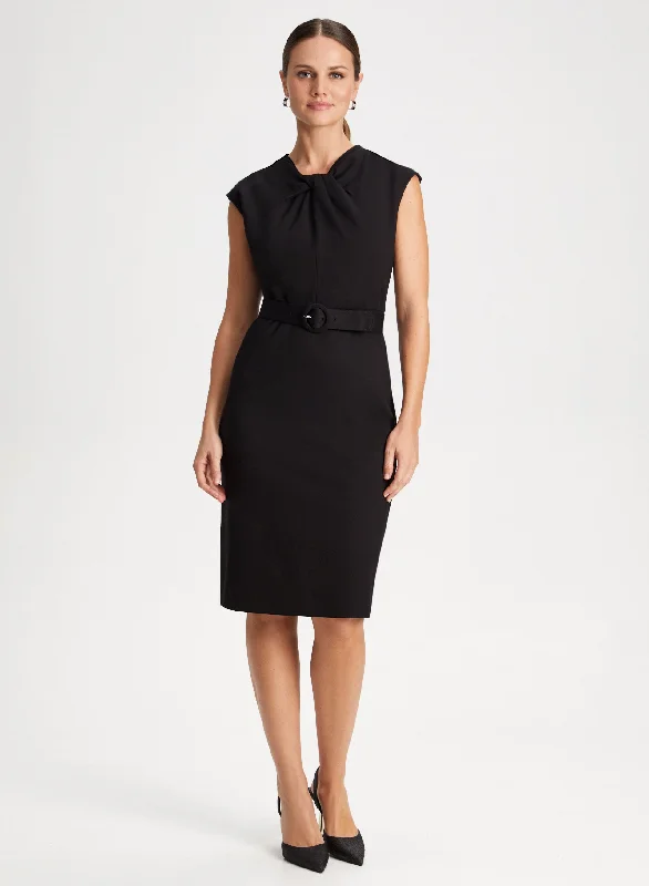 Exclusive Deals Just for You!Twist Neck Detail Sheath Dress